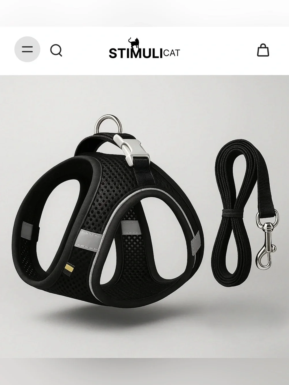 4 New Stimuli Cat Mesh Pet Harness with 2 Matching Leashes